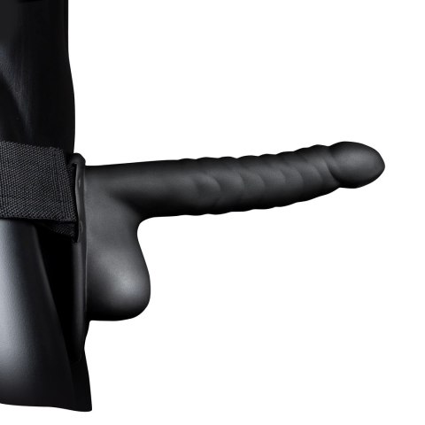 Ouch! - Żebrowane dildo z jądrami na pasku - 21 cm Ouch! - Żebrowane dildo z jądrami na pasku - 21 cm