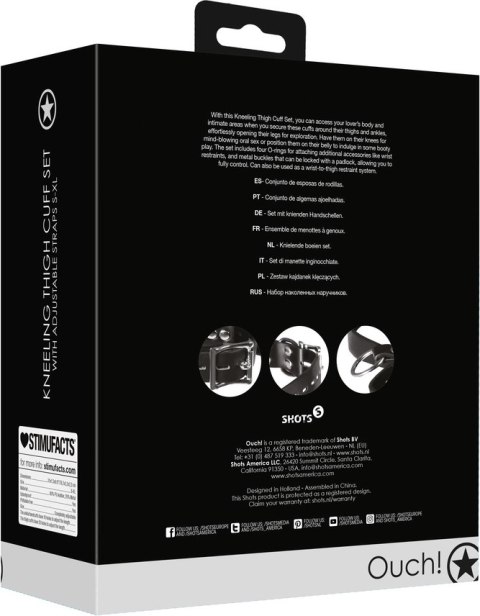 Ouch! - Zestaw mankietów na uda - taśma BDSM Ouch! - Zestaw mankietów na uda - taśma BDSM