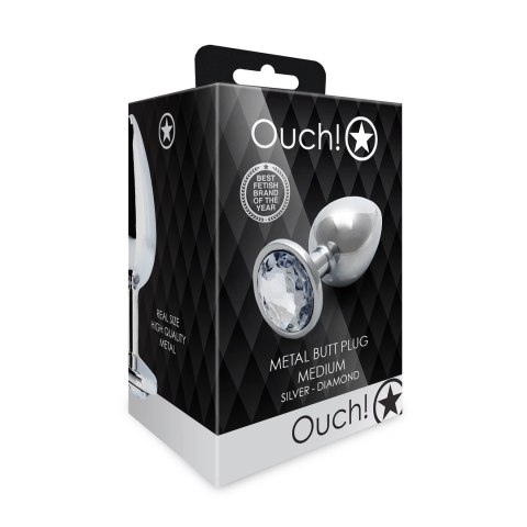 Ouch! - Metalowy korek analny - Okąrgły - Średni Ouch! - Metalowy korek analny - Okąrgły - Średni