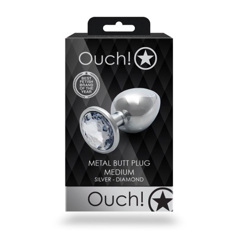 Ouch! - Metalowy korek analny - Okąrgły - Średni Ouch! - Metalowy korek analny - Okąrgły - Średni