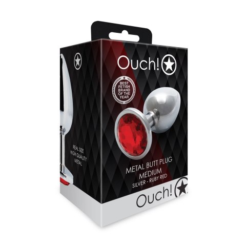 Ouch! - Metalowy korek analny - Okąrgły - Średni Ouch! - Metalowy korek analny - Okąrgły - Średni