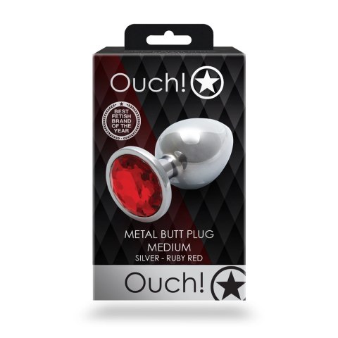 Ouch! - Metalowy korek analny - Okąrgły - Średni Ouch! - Metalowy korek analny - Okąrgły - Średni