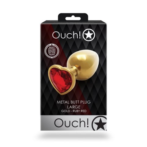 Ouch! - Metalowy korek analny - Serce - Duży Ouch! - Metalowy korek analny - Serce - Duży