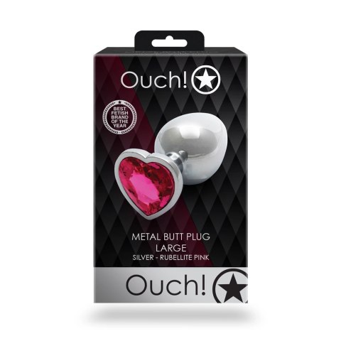 Ouch! - Metalowy korek analny - Serce - Duży Ouch! - Metalowy korek analny - Serce - Duży