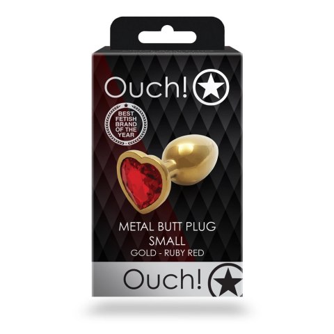 Ouch! - Metalowy korek analny - Serce - Mały Ouch! - Metalowy korek analny - Serce - Mały