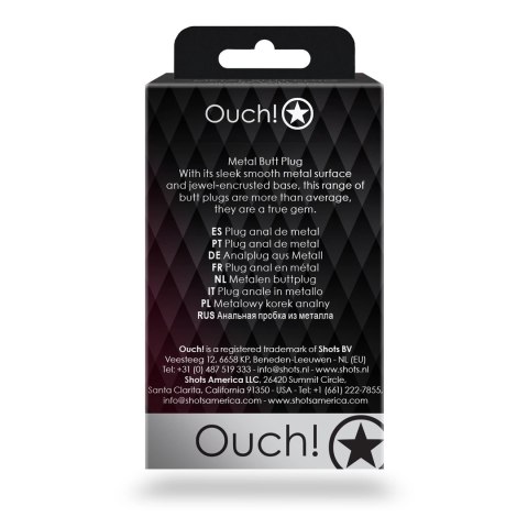 Ouch! - Metalowy korek analny - Serce - Mały Ouch! - Metalowy korek analny - Serce - Mały