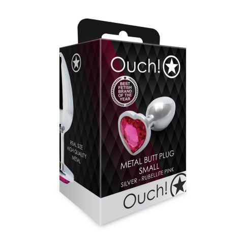 Ouch! - Metalowy korek analny - Serce - Mały Ouch! - Metalowy korek analny - Serce - Mały