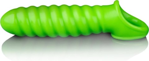 Ouch! - Rozciągliwa nakładka na penisa Swirl - świecąca w ciemności Ouch! - Rozciągliwa nakładka na penisa Swirl - świecąca w ciemności