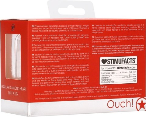 Ouch! - Korek analny z diamentem - standardowy rozmiar Ouch! - Korek analny z diamentem - standardowy rozmiar