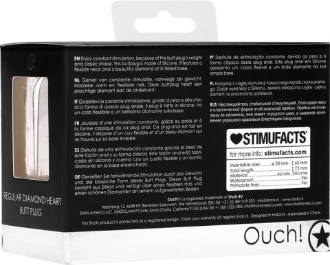 Ouch! - Korek analny z diamentem - standardowy rozmiar Ouch! - Korek analny z diamentem - standardowy rozmiar