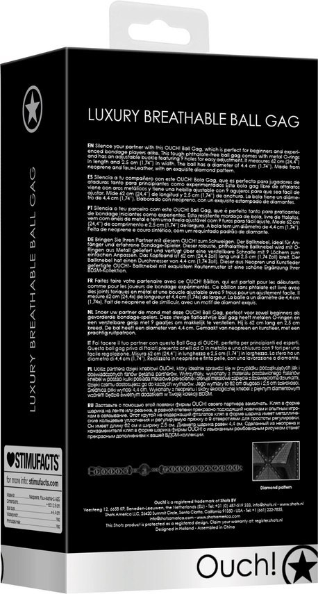 Ouch! - Oddychający knebel kulkowy Ouch! - Oddychający knebel kulkowy