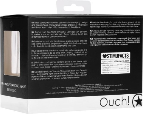 Ouch! - Potężny korek analny z diamentem - bardzo duży Ouch! - Potężny korek analny z diamentem - bardzo duży
