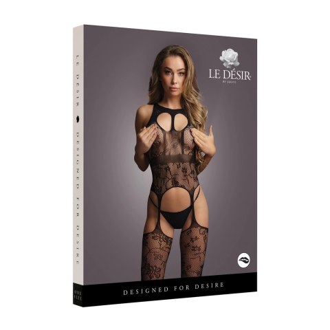 Le desir - Bodystocking na szelkach z zaokrąglonym dekoltem S-XL Le desir - Bodystocking na szelkach z zaokrąglonym dekoltem S-XL