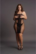Le desir - Sukienka z siateczki z pasem maskującym Plus Size