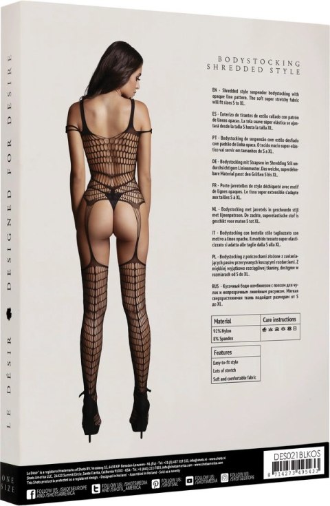 Le desir - Bodystocking do pończoch z nieprzezroczystą podszewką S-XL Le desir - Bodystocking do pończoch z nieprzezroczystą podszewką S-XL
