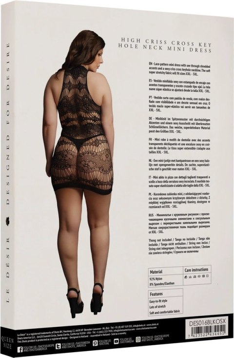 Le desir - Mini sukienka ze strzępionego materiału Plus Size Le desir - Mini sukienka ze strzępionego materiału Plus Size
