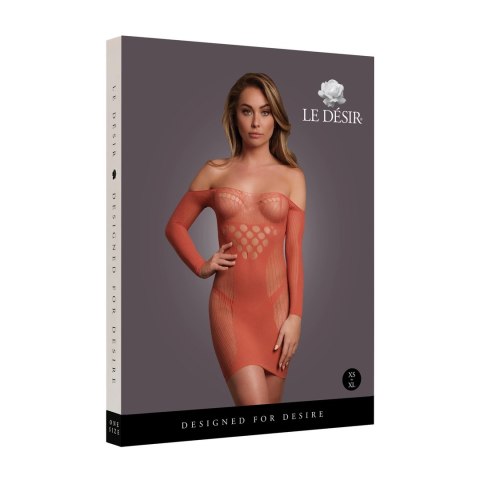 Le desir - Sukienka mini z długim rękawem i kontrastową siateczką S-XL Le desir - Sukienka mini z długim rękawem i kontrastową siateczką S-XL