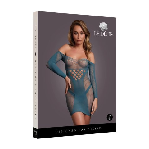 Le desir - Sukienka mini z długim rękawem i kontrastową siateczką S-XL Le desir - Sukienka mini z długim rękawem i kontrastową siateczką S-XL