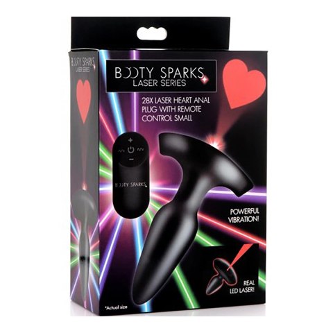 XR Brands - Korek analny z pilotem do zdalnego sterowania - mały - laser serce XR Brands - Korek analny z pilotem do zdalnego sterowania - mały - laser serce