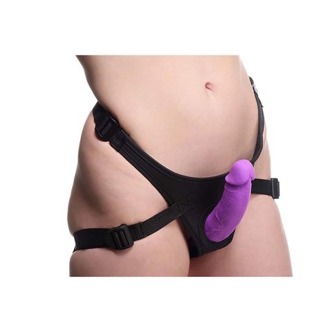 XR Brands - Podwójne dildo, silikonowe z uprzężą XR Brands - Podwójne dildo, silikonowe z uprzężą