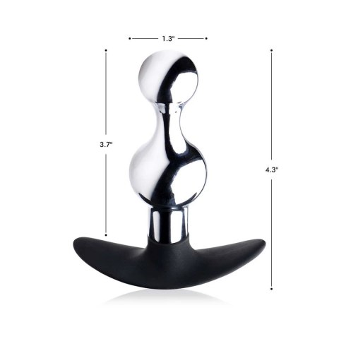 XR Brands - Korek analny, silikonowy z metalową końcówką XR Brands - Korek analny, silikonowy z metalową końcówką