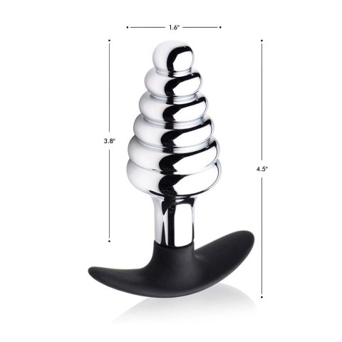 XR Brands - Korek analny, silikonowy z metalowym stożkiem XR Brands - Korek analny, silikonowy z metalowym stożkiem