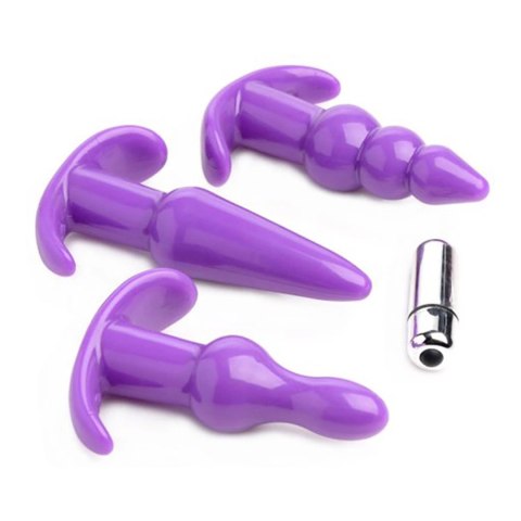 XR Brands - Zestaw 4 wibrujących korków analnych XR Brands - Zestaw 4 wibrujących korków analnych