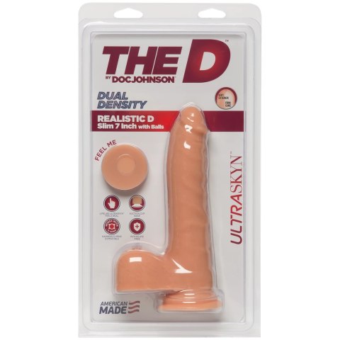 Doc Johnson - Realistyczne dildo z jądrami Slim D 18 cm Doc Johnson - Realistyczne dildo z jądrami Slim D 18 cm