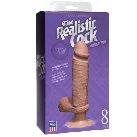 Doc Johnson - Wibrujące Dildo z jądrami i przyssawką 20 cm Doc Johnson - Wibrujące Dildo z jądrami i przyssawką 20 cm