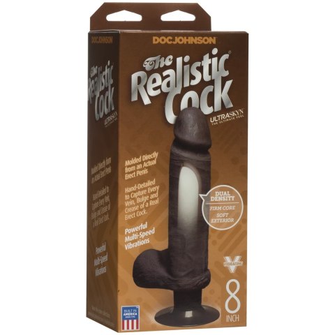 Doc Johnson - Wibrujące Dildo z jądrami i przyssawką 20 cm Doc Johnson - Wibrujące Dildo z jądrami i przyssawką 20 cm