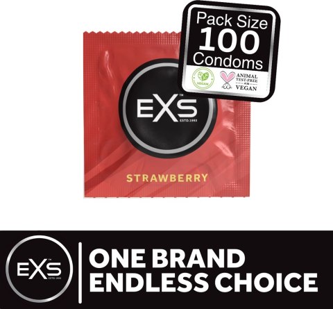 Prezerwatywy truskawkowe 100 szt EXS Prezerwatywy truskawkowe 100 szt EXS