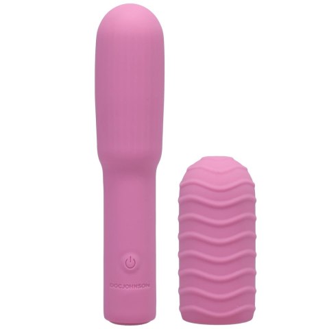Doc Johnson - Mini Wibrator z Wymienną Nakładką - 10 cm Doc Johnson - Mini Wibrator z Wymienną Nakładką - 10 cm