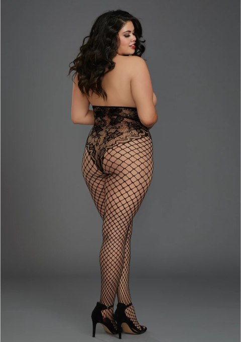 Dreamgirl - Bodystocking z otwartymi miseczkami - plus size Dreamgirl - Bodystocking z otwartymi miseczkami - plus size