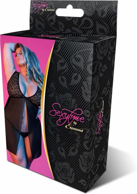 Magic Silk - Babydoll z odkrytymi plecami + stringi - plus size Magic Silk - Babydoll z odkrytymi plecami + stringi - plus size
