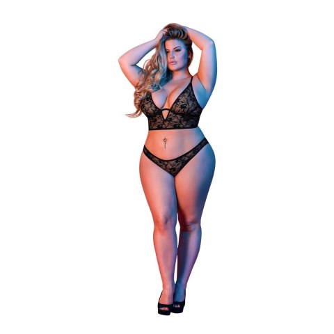 Magic Silk - Komplet biustonosza z fiszbinami i majteczkami - plus size Magic Silk - Komplet biustonosza z fiszbinami i majteczkami - plus size