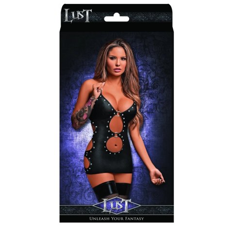 Magic Silk - Seksowna mini sukienka ze sztucznej skóry z rozcięciami po bokach Selene - S/M Magic Silk - Seksowna mini sukienka ze sztucznej skóry z rozcięciami po bokach Selene - S/M