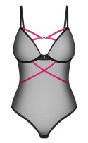 Obsessive - Seksowne Półprzezroczyste Body Z Różowymi Paseczkami Novenes XL/2XL