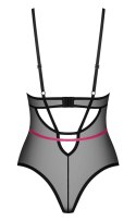 Obsessive - Seksowne Półprzezroczyste Body Z Różowymi Paseczkami Novenes XL/2XL