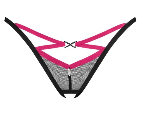 Obsessive - Seksowne Stringi Bez Krocza Z Różowym Paseczkiem Novenes XL/2XL Obsessive - Seksowne Stringi Bez Krocza Z Różowym Paseczkiem Novenes XL/2XL