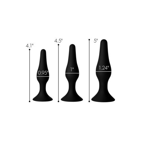 XR Brands - Stożkowy silikonowy zestaw do treningu analnego - 3 sztuki XR Brands - Stożkowy silikonowy zestaw do treningu analnego - 3 sztuki
