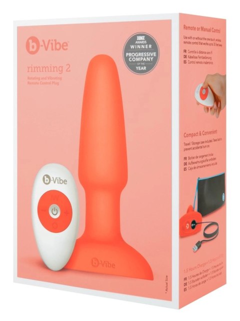 B-Vibe - Korek Analny Z Wibracjami I Pilotem Rimming 2 Pomarańczowy B-Vibe - Korek Analny Z Wibracjami I Pilotem Rimming 2 Pomarańczowy