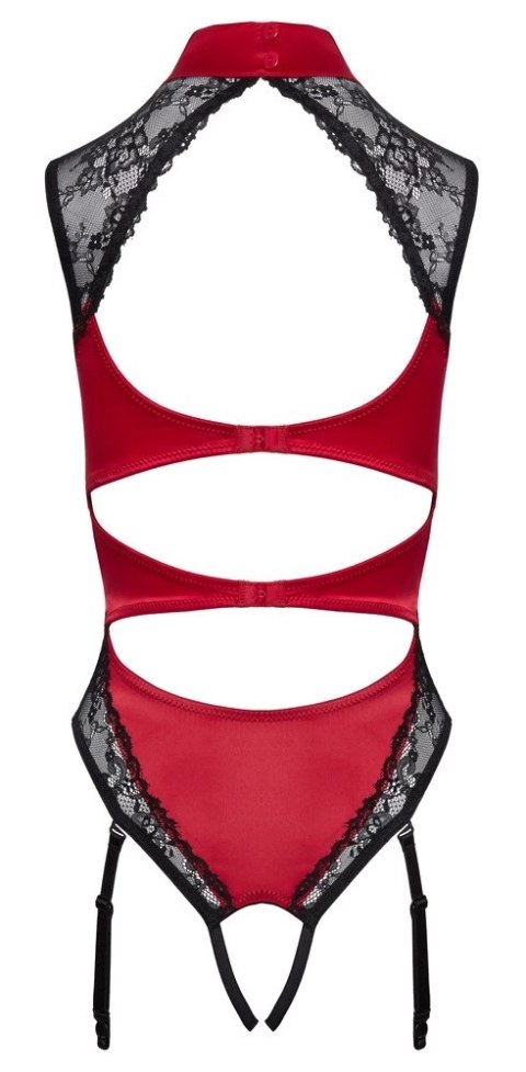 Cottelli LINGERIE - Seksowne Czerwone Body Z Delikatną Koronką Bez Krocza S Cottelli LINGERIE - Seksowne Czerwone Body Z Delikatną Koronką Bez Krocza S