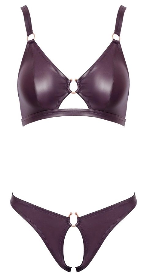 Cottelli LINGERIE - Seksowny Miękki Biustonosz I Otwarte Majteczki Fioletowe L Cottelli LINGERIE - Seksowny Miękki Biustonosz I Otwarte Majteczki Fioletowe L