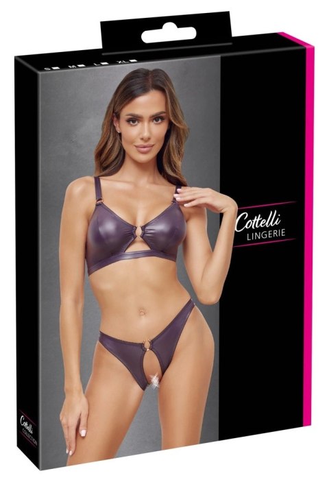 Cottelli LINGERIE - Seksowny Miękki Biustonosz I Otwarte Majteczki Fioletowe M Cottelli LINGERIE - Seksowny Miękki Biustonosz I Otwarte Majteczki Fioletowe M