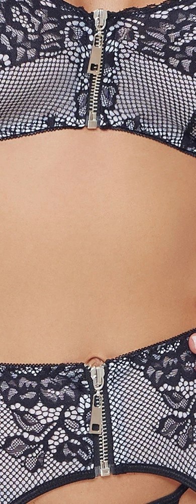 Cottelli LINGERIE - Seksowny 3-Częściowy Set Z Delikatną Koronką M Cottelli LINGERIE - Seksowny 3-Częściowy Set Z Delikatną Koronką M