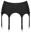 Cottelli LINGERIE - Seksowny Matowy Pas Do Pończoch Z 8 Szelkami Czarny S