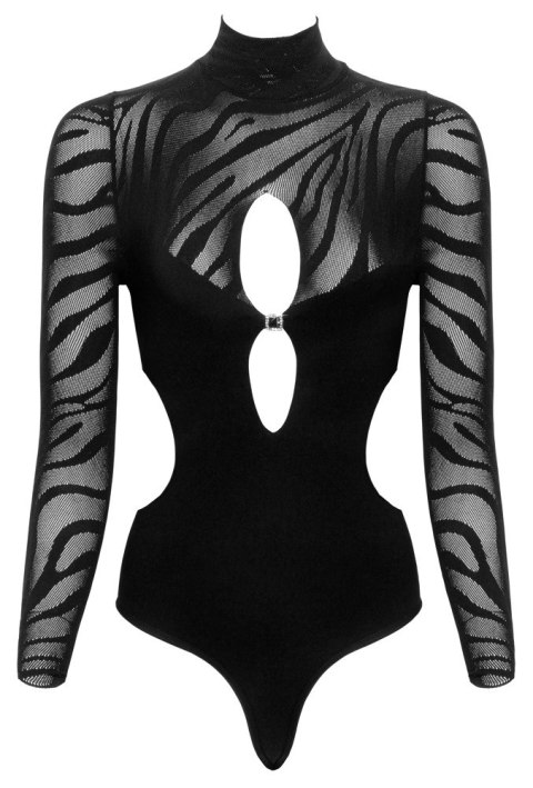 Fantasy by Cottelli Collection - Seksowne Czarne Body Z Długim Rękawkiem S-L Fantasy by Cottelli Collection - Seksowne Czarne Body Z Długim Rękawkiem S-L