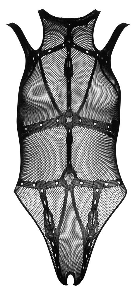 Fantasy by Cottelli Collection - Siateczkowe Body Otwarte W Kroku S-L Fantasy by Cottelli Collection - Siateczkowe Body Otwarte W Kroku S-L
