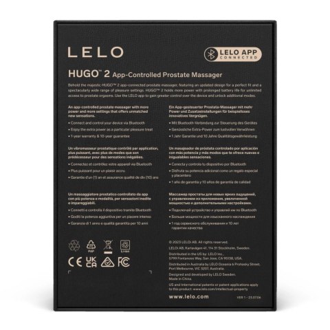 LELO - Hugo 2 App- masażer prostaty czarny Black LELO - Hugo 2 App- masażer prostaty czarny Black