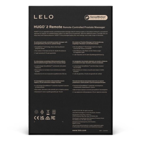 LELO - Hugo 2 Remote - Zdalnie sterowany masażer prostaty czarny LELO - Hugo 2 Remote - Zdalnie sterowany masażer prostaty czarny